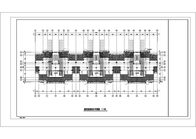 广州市海伦春天小区6层住宅楼给排水平面设计CAD图纸（含夹层/3套方案）_图1