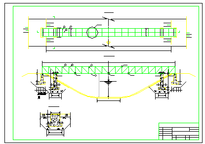 人行大桥施工设计CAD布置图-图一