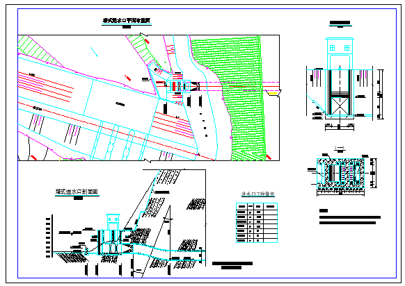 塔式进水口详细设计cad平面施工图_图1