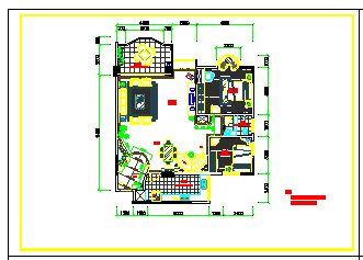 完整室内cad家装设计平立面施工图_图1