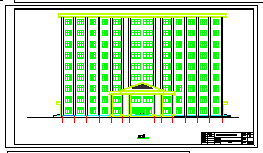 小高层框架结构办公楼施工cad设计图纸-图二
