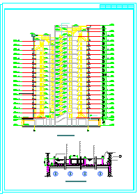 18层框架核心筒建筑cad全套施工图(包含平面立面图纸)-图一