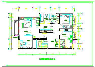 一层半别墅装修cad设计方案施工图纸-图二