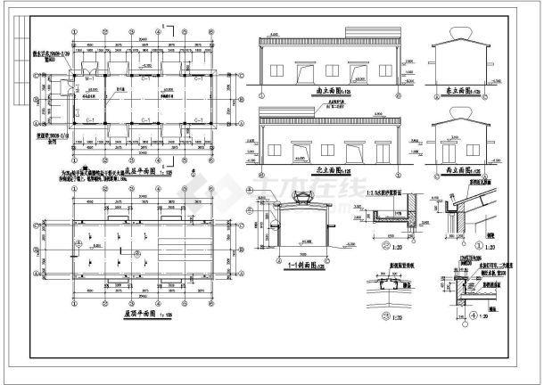 长20.4米 宽7.4米 单层排架草酶醇车间建筑设计施工图-图一