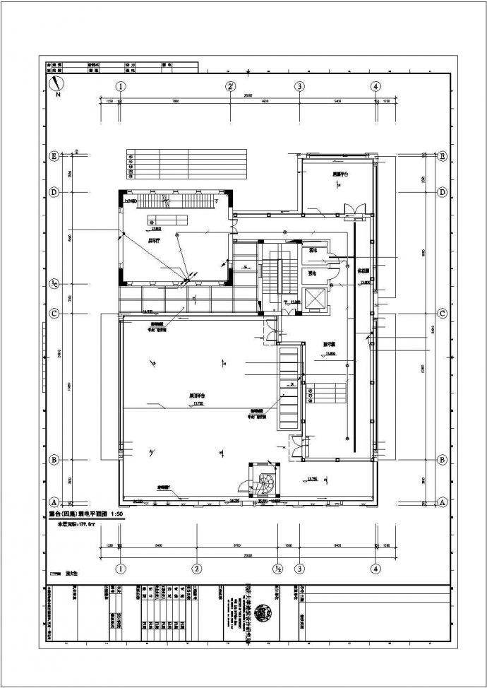 上海市大型展览会某4层框架结构样品展区电气系统设计CAD图纸_图1