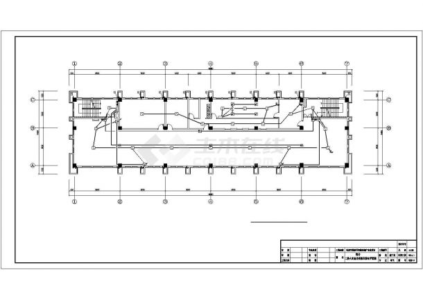 天津市某智能电源工厂2500平面5层框架结构宿舍楼电气系统设计CAD图纸-图一