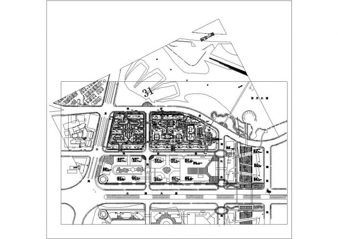 苏州北区路绿地科技城小区总平面规划设计CAD图纸（占地2.6万平米）_图1