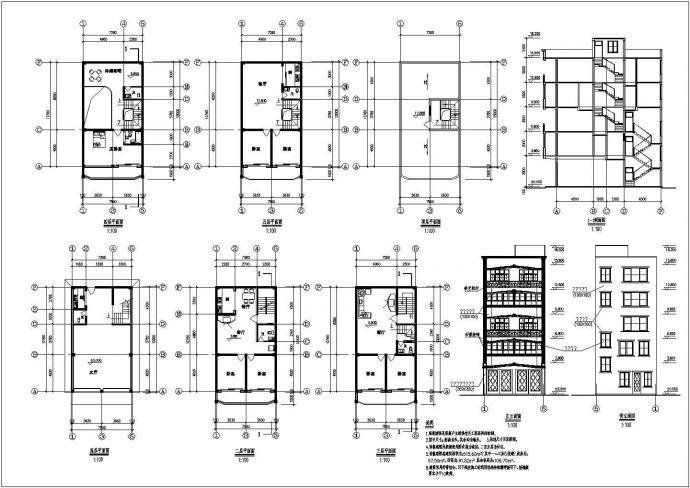 某私人住宅楼建筑设计方案CAD图_图1