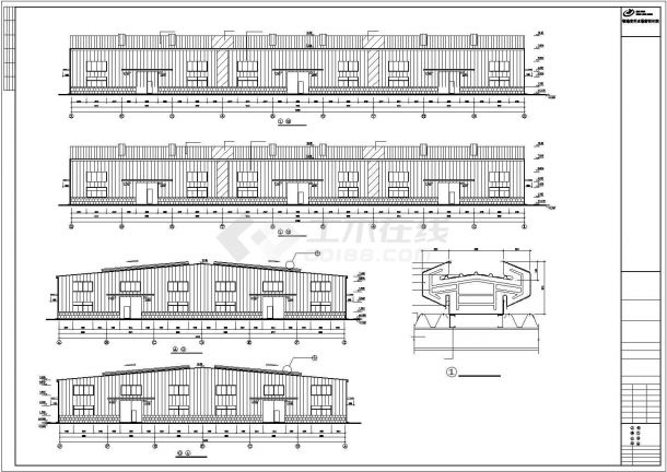 某门式钢架厂房建筑结构设计方案CAD图纸-图二