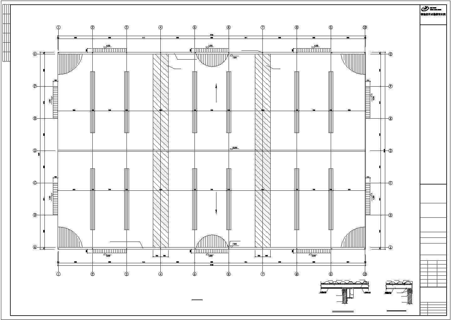 某门式钢架厂房建筑结构设计方案CAD图纸