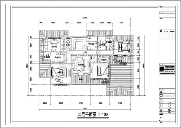 三亚市丽景阁别墅区2层砖混结构单体海景别墅平面设计CAD图纸-图二