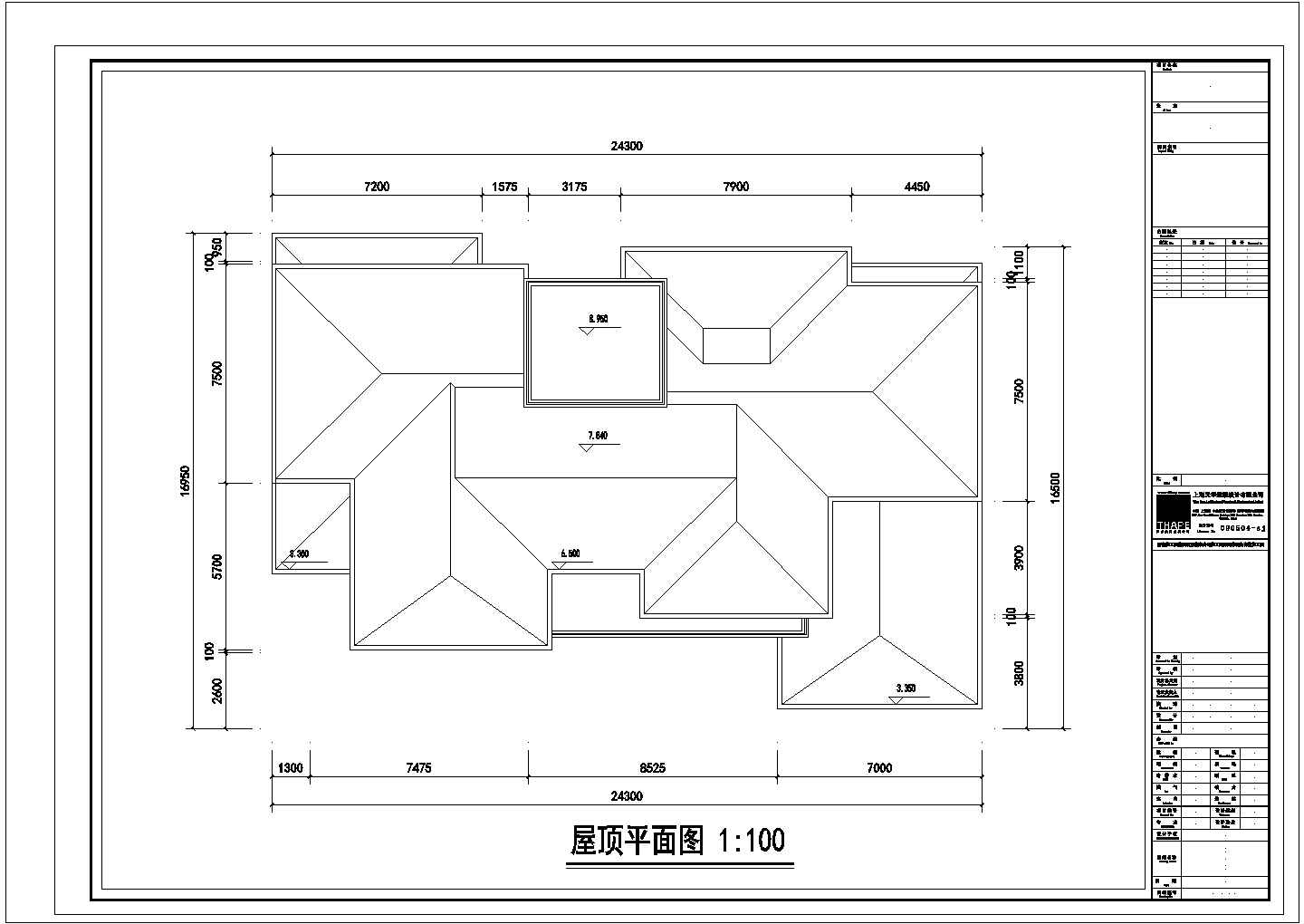 三亚市丽景阁别墅区2层砖混结构单体海景别墅平面设计CAD图纸