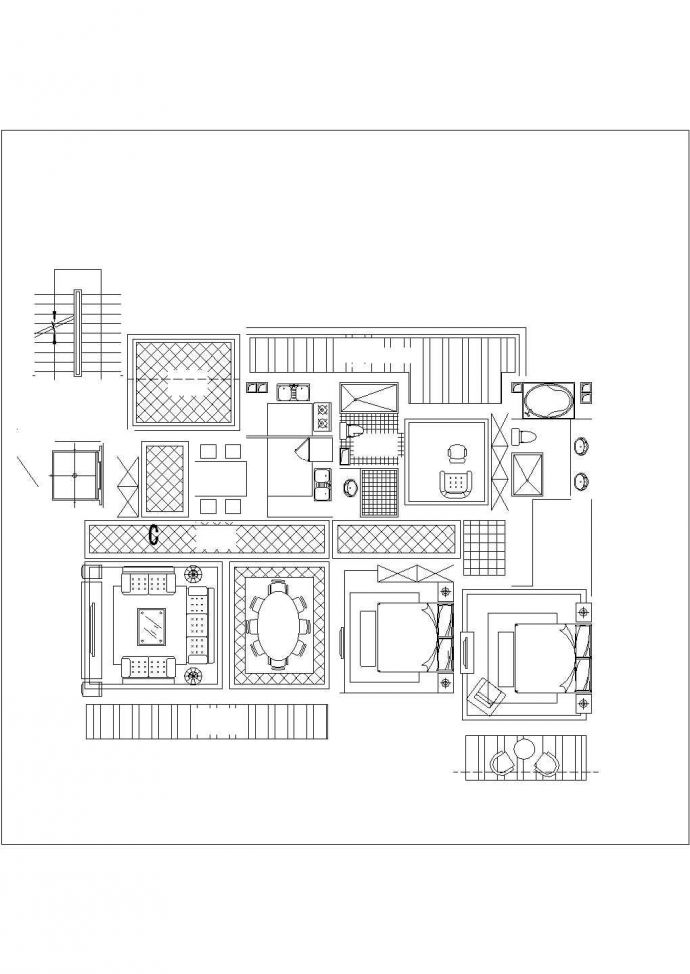 常州市湖琴花园小区15米面宽平面户型设计CAD图纸（共10张）_图1