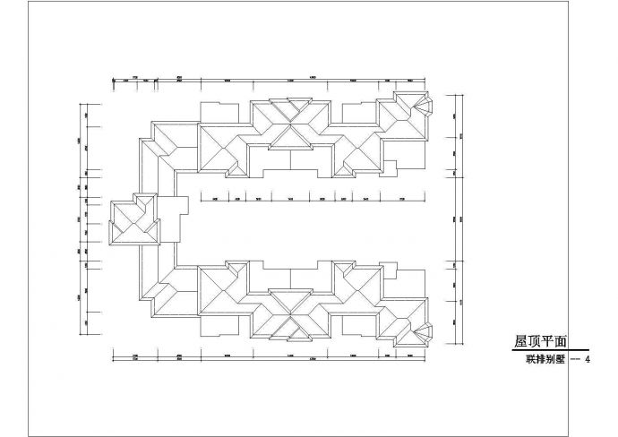 联排别墅单体方案建筑cad图，共十二张_图1