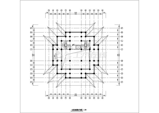 南京市某大型度假区5层塔式古典建筑全套给排水系统计CAD图纸-图一