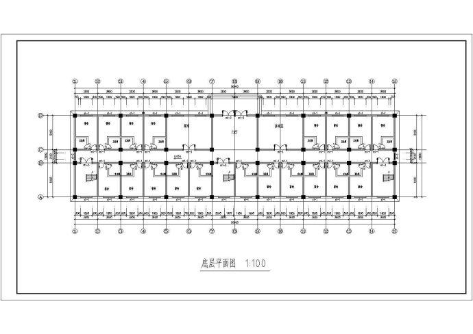 大连市某大学研究生院3千平米5层框架结构学生公寓楼建筑设计CAD图纸_图1