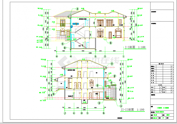 某地多层无锡别墅建筑施工CAD图纸-图一