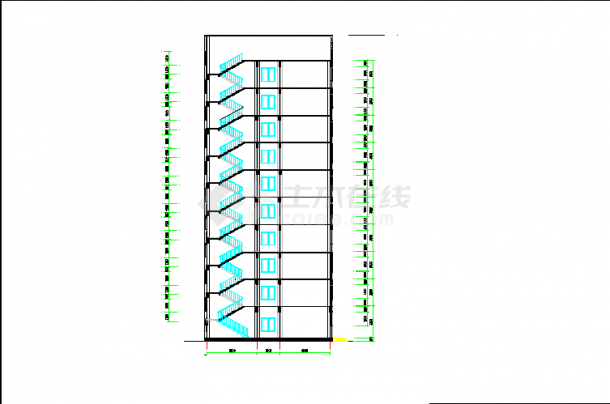 高层办公楼建设计CAD图纸（土木毕业设计）-图二