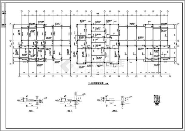某五层办公楼框架结构设计施工CAD图纸-图一