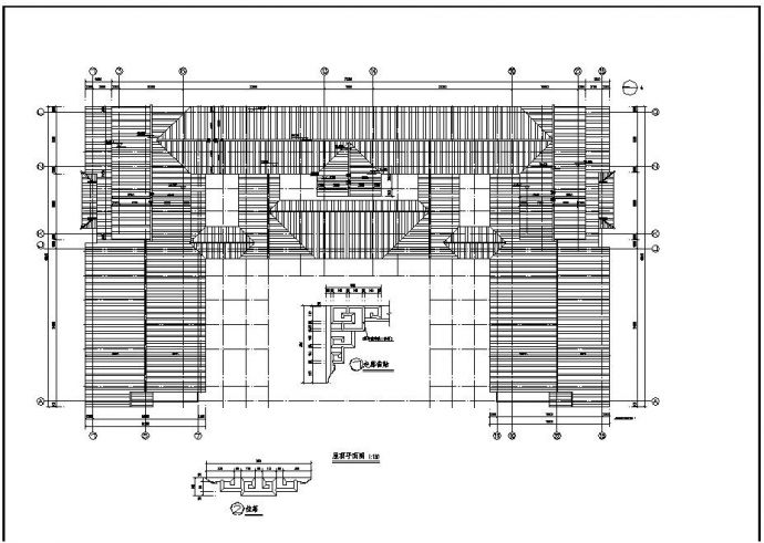 四川3层仿古市级图书馆建筑设计施工图_图1