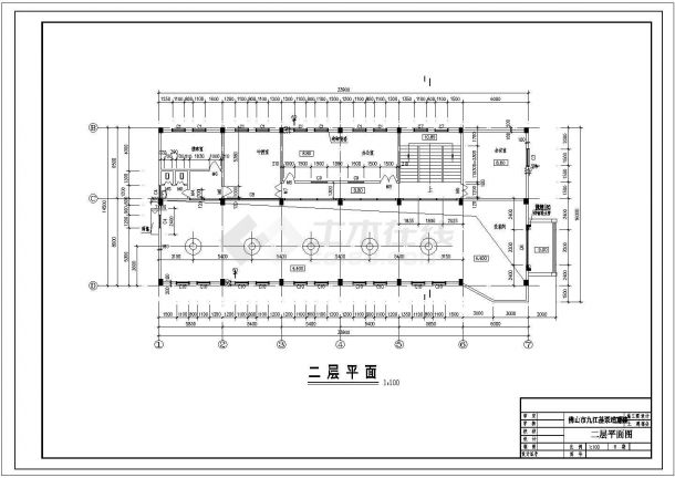 长33.9米 宽16米 2层泵站主厂房建筑设计施工图-图一