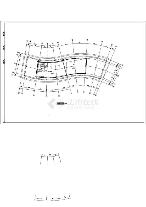 山东会所建筑施工设计全套cad图-图二