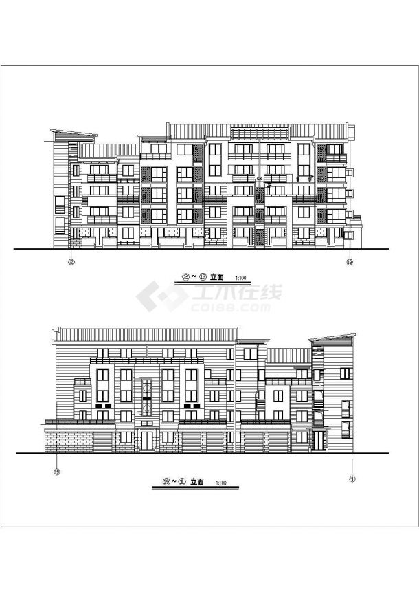 江苏某地多层住宅方案设计全套施工cad图-图二