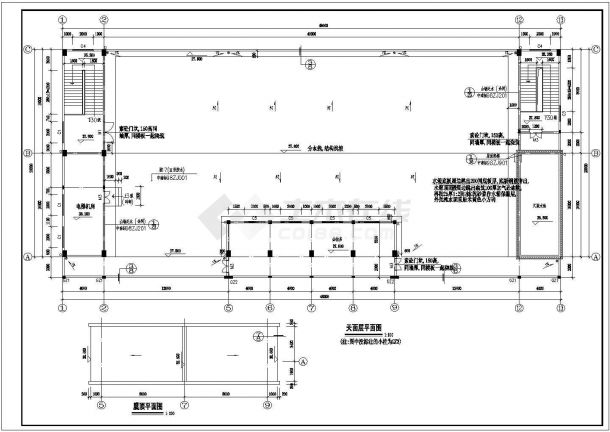 长48米 宽20米 6层6486平米框架结构厂房建筑设计施工图-图一