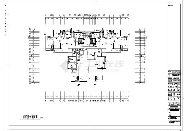 某城市高层住宅建筑给排水消防设计CAD详图-图二