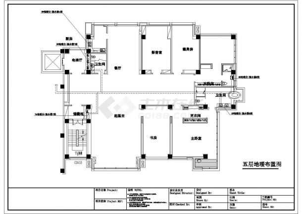 [北京]某多层办公楼地板采暖系统设计施工CAD图-图二