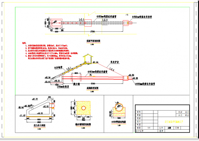 湖南单层小二型水库除险加固工程施工CAD图纸_图1