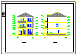 3层小别墅全套cad结构建筑设计图纸-图二