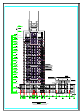 高层写字楼建筑cad施工设计图纸-图二