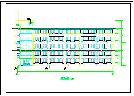 5层宿舍楼建筑设计平立剖面cad方案图纸-图一