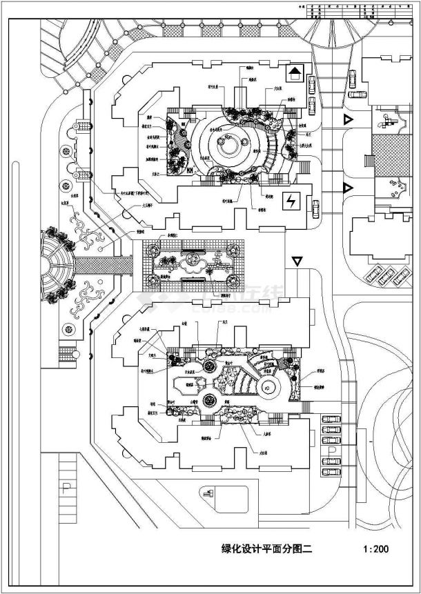 设计装修浙江省杭州市某小区绿化施工图-图二