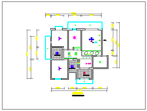 130平米室内cad家装设计方案施工图布置图-图二