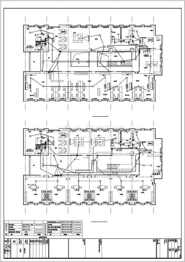 某二十层办公楼强弱电系统方案设计施工CAD图纸-图一