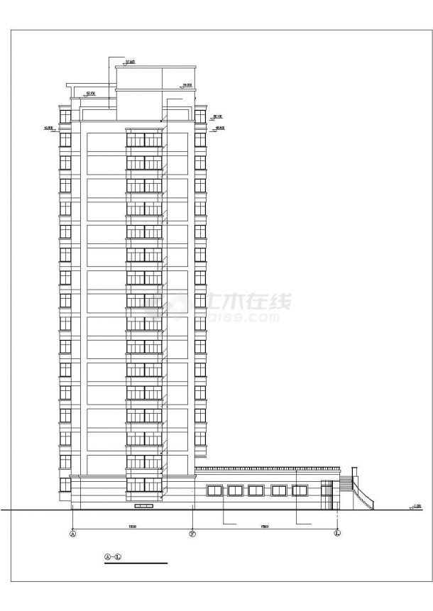 天水市东苑花园小区2.3万平米17层框架结构住宅楼全套建筑设计CAD图纸-图一