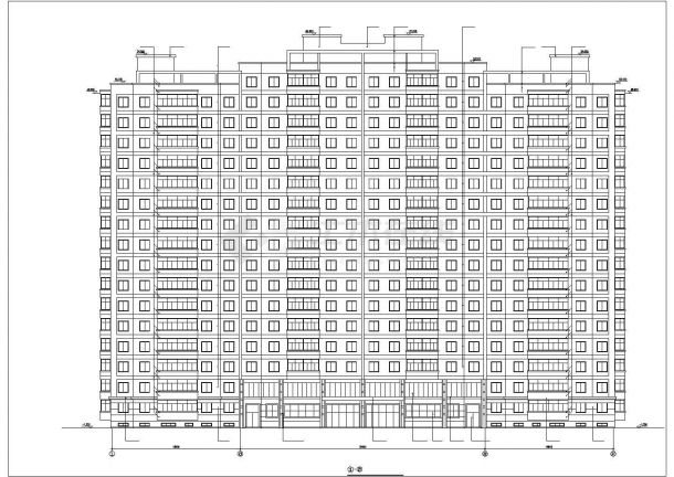 天水市东苑花园小区2.3万平米17层框架结构住宅楼全套建筑设计CAD图纸-图二