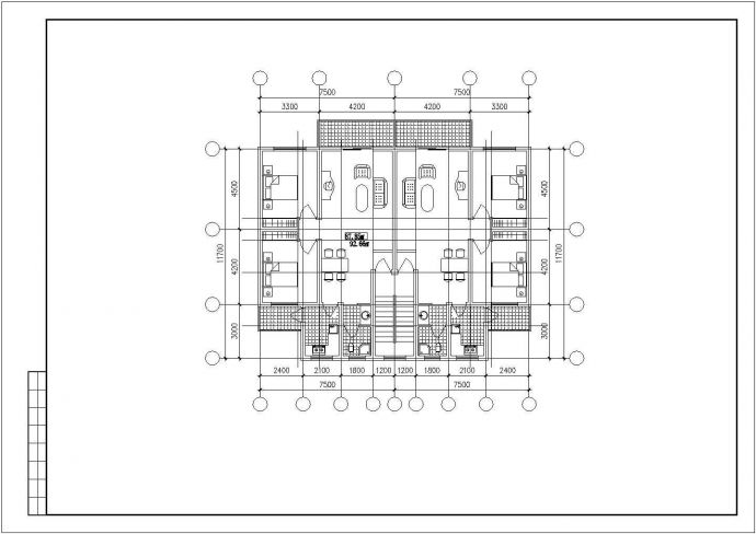 苏州市干将路某小区6层砖混住宅楼平立面设计CAD图纸（含跃层/4套方案）_图1
