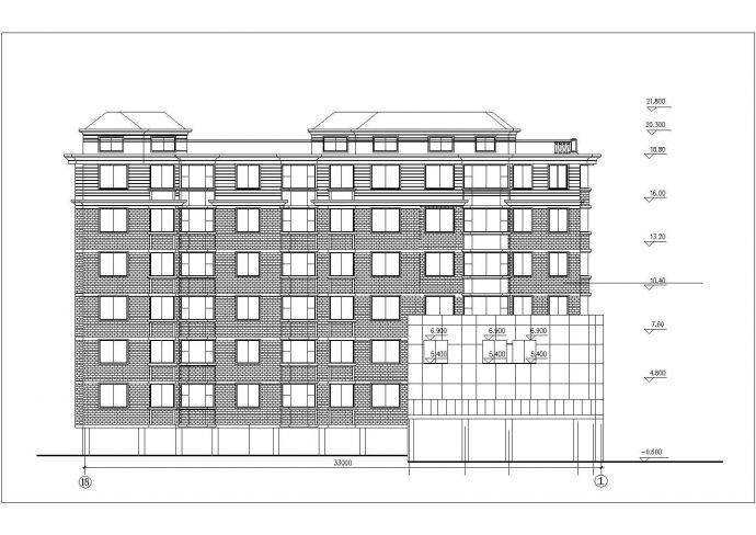 长春市采莲新村某6层砖混结构住宅楼建筑设计CAD图纸（含阁楼）_图1