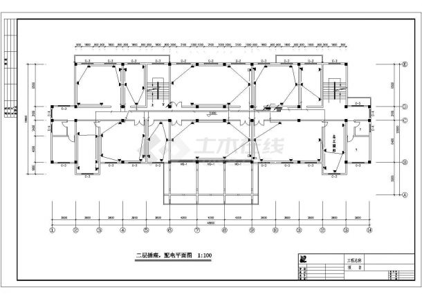 青岛市某办公楼电气设计方案施工CAD布置图-图一