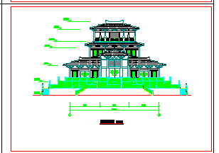 汉代庄王阁建筑施工CAD布置图