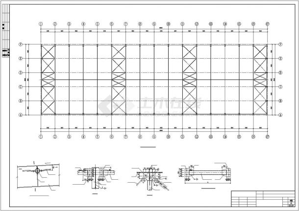 某单层轻钢结构厂房建筑设计方案CAD图纸-图一