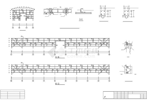 某大型钢框架结构建筑设计方案CAD图纸-图二