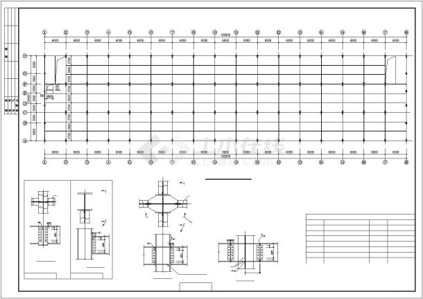 某门式钢架车间结构建筑设计方案CAD图纸-图一