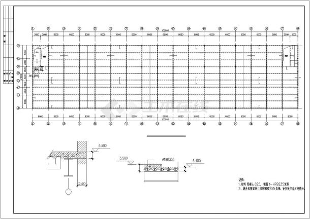 某门式钢架车间结构建筑设计方案CAD图纸-图二