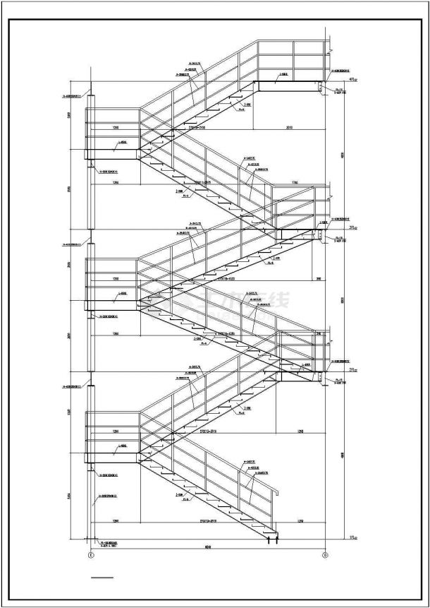 某四层钢结构厂房建筑设计CAD图纸-图二