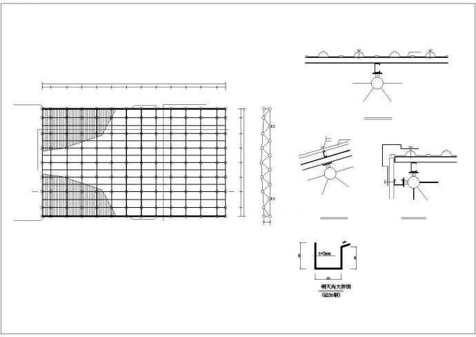 某加油站钢网架建筑设计CAD图纸_图1