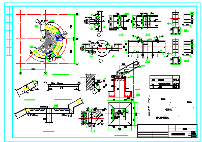 钢结构旋转及V型楼梯cad施工设计图纸-图二
